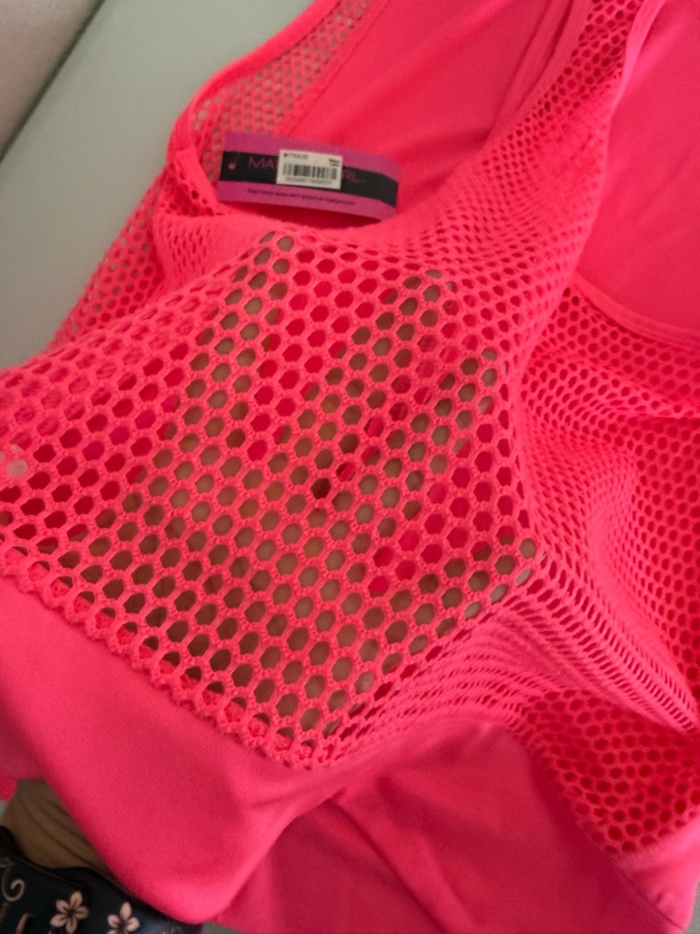 Small Hot Pink Sleeveless Hoodie Zip-Up - Picture 3 of 3